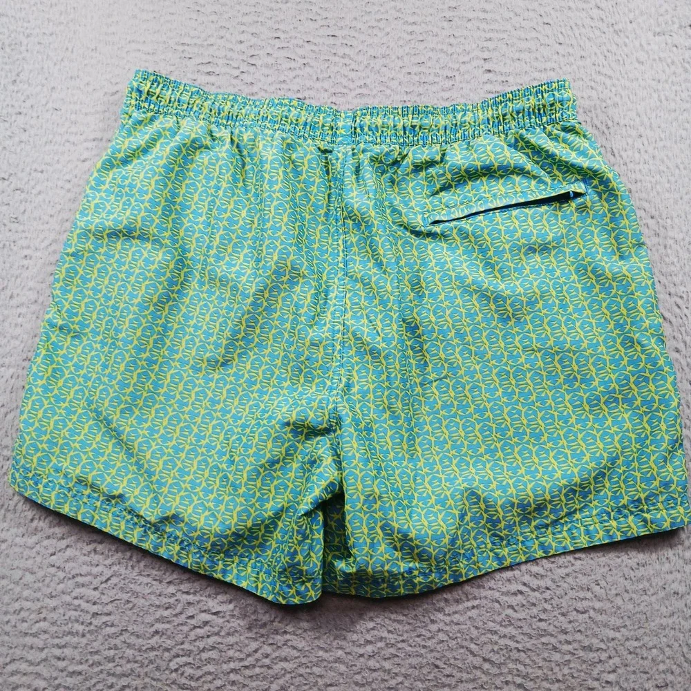 Speedo Men's Teal/Neon Yellow Geo Lined Swim Trunks Size‎ XL